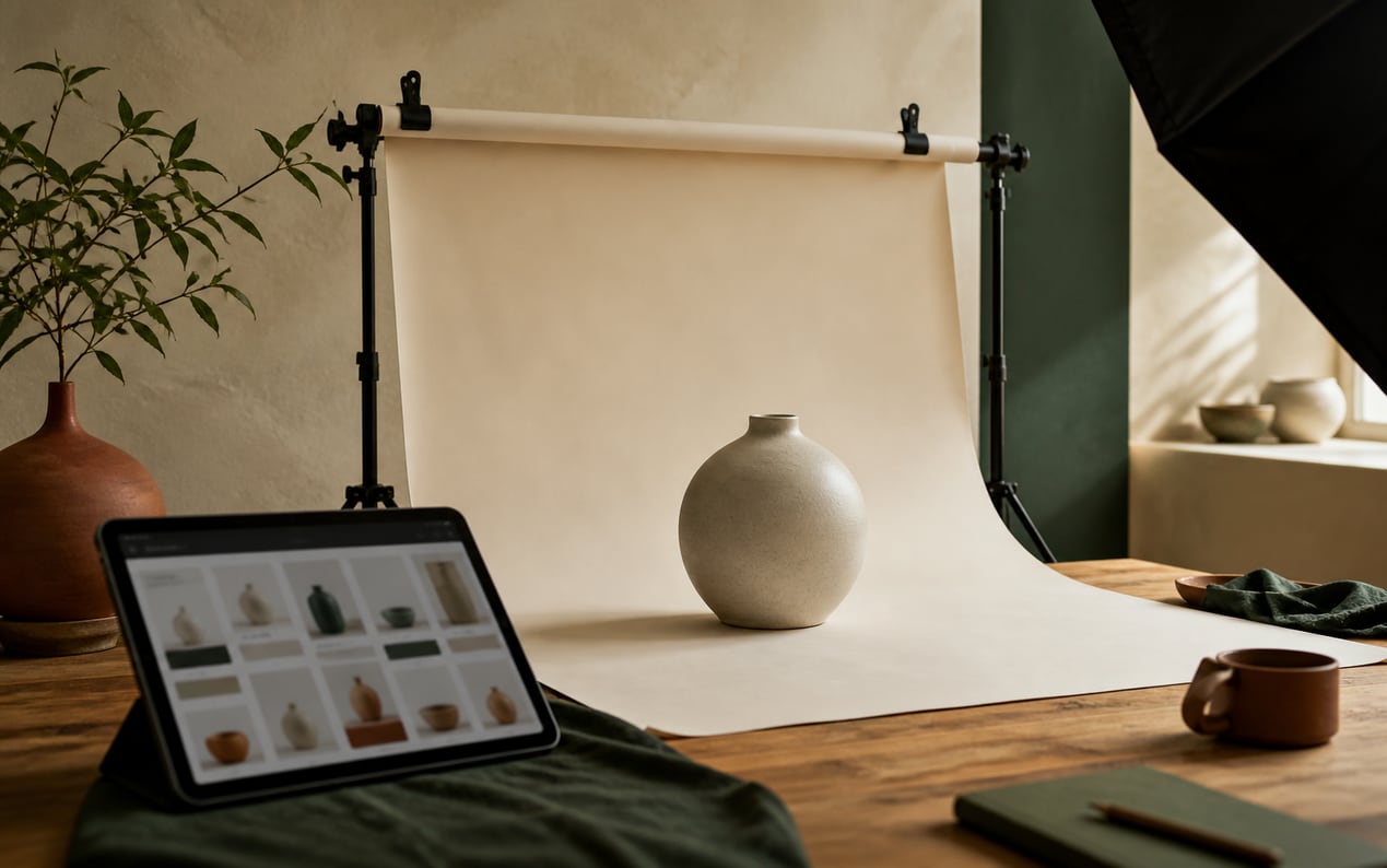Studio fotografii produktowej przygotowujące materiały do sklepu internetowego